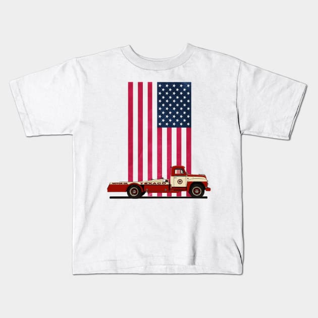 Merican Truck Kids T-Shirt by mvommen